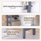 Cozivolife Over The Toilet Storage with 2 Baskets, 4-Tier Bamboo Organizer Rack with Paper Holder & 4 Hooks & Waterproof Feet Pad,Freestanding Shelf for Bathroom(Grey)