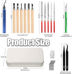 25pcs Precisio with Deburring Tool, Craft Knife,hand File,Carving Knife Suitable for sanding, carving, modeling, cutting, scraping,3D Printing Deburring kit