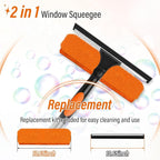26FT High Window Cleaning Kit with Pole,2 in 1 Window Squeegee,5-20FT Professional Window Clean Pole Kit(2 Squeegee & 2 Microfibre Cloths),180°Rotatable Squeegee for Indoor/Outdoor High Windows