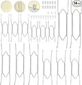 Bilillo 14 Pcs Plate Hangers for Wall - 6/8/10/12/14 Inch Invisible Plates Hanger, Stainless Steel Plate Holders with 14 Pieces Wall Hooks for 5.5 to 15.5 Inch Decorative Plates and Arts (Silver)