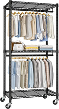 FUTASSI Heavy-Duty Portable Closet, 30"W x 14"D x 76"H, Black, Carbon Steel