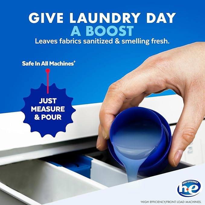 Lysol Disinfectant Laundry Sanitizer, Laundry Detergent Additive, Color Safe Bleach Alternative, Laundry Odor Eliminator, Kills Bacteria & Viruses, Crisp Linen Scent, 40 fl oz (pack of 4)