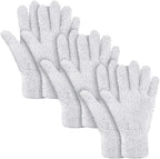 Patelai 3 Pairs Microfiber Plant Dusting Gloves Leaf Cleaning Gloves for Indoor Plants, Blinds, Furniture, House (White,Small)