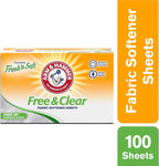 Arm & Hammer Fabric Softener Sheets, Free of Perfumes and Dyes, 100 ct (Pack of 2)