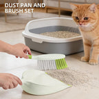 NACENA Dust Pan and Brush Set, Large Hand Broom and Dustpan Set Large Brush and Dustpan Set for Camping Broom and Dustpan Combo for Daily Cleaning Pet Hair Office Home Car, Yellow & Green