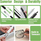 4pcs Flexible Cleaning Brush Set for Dryer Vents, Fridge Coils, HVAC Systems & Tight Spaces – Multi-Use Lint and Dust Remover with Crevice Brush and Detailing Tools