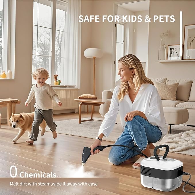 Steam Cleaner, 2500W High Pressure Steamer for Cleaning, 6-Level Adjustable Handle, 10s Fast Heat-Up, 250°F Deep Cleaning for Home, Kitchen, Car, Dirt, Grease, Grout, Tile