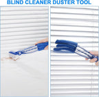 2 in 1 Window Blind Cleaner Duster Tool,Dual Brush Head,with 4 Removable and Washable Microfiber Sleeves, Shutter Cleaner Brush,Air Conditioner Keyboard Fan Duster Dirt Housekeeping Cleaner