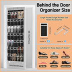 Kotkn 35 Compartment Over The Door Storage - Breathable Mesh Hanging Organizer with Large Pockets, Space Saving Design for Men & Women's Footwear, Closet, Bedroom- Black (Black, 35-Pocket)