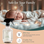 Chakra Freshener Fabric Spray - Long-Lasting Multi-Purpose Laundry Scent for Bedding, Clothes & Home Fabric Deodorizer, Luxury Room Deodorizer, Linen Spray w/Trigger, 16.9 fl oz, Clean Cotton