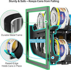 iSPECLE Expandable Can Storage Organizer Pantry, Large Capacity 40 Cans Pantry Organizers and Storage, Auto Rolling Dispenser & Stackable for Deep Pantry Shelves, Black