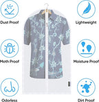 BALEINE 48'' Translucent Garment Bags, 12 Packs PEVA Dress Bag for Closet Clothes Dresses Suit Coats Storage (Black, 12PK)