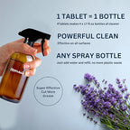 flowcheer Multi-Surface Cleaner Kits-2 Pack Reusable Spray Bottles & 4 Pack All Purpose Cleaner Refills Tablet, 4 x 16.9 Fl oz Bottles of Spray Cleaner Lemon and Lavender Scent