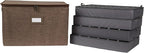 Covermates Keepsakes - Adjustable Zip-Top Storage Box - Configurable FlexGrid Compartments - Heavy Duty Polyester- Reinforced Handles - Stackable Design - Indoor Storage, Brown Heather