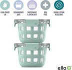 Ello Duraglass 2-Pack 2 Cup Reusable Glass Container Jar with Leak Proof Lids and Protective Silicone Sleeves | Perfect for Overnight Oats, Snacks, Yogurt | BPA-Free | Dishwasher Safe | Yucca