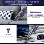 Gxzsk Handheld Vacuum Cordless, 15000PA Strong Suction Hand Held Car Vacuum Cleaner Rechargeable, Portable Hand Vacuum with Multi-Nozzles & Washable Filter for Home Office, Car, Pets