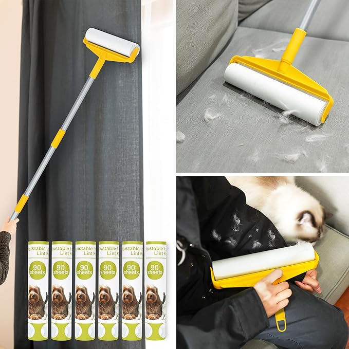 Lint Roller Refills for Lint Remover,9.45" Giant Lint Roller Refill 540 Sheets Total，for Cleaning Floors, Carpets, Cars, Clothing and pet Hai