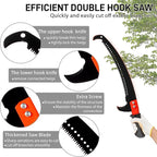 Outvita 7-24FT Telescoping Pruning Pole for Tree Trimming, Aluminum Manual Pole Saws for Tree Trimmer with Telescopic Extension Pole 1 Scissors 2 Blade