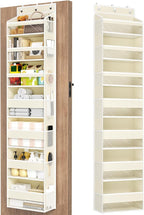 Mefirt Over The Door Organizer, 7 Tier Door Hanging Organizers with 7 Large Pockets 12 Side Pockets, Behind Door Storage Hanging Shelves for Closet Bathroom Bedroom Nursery