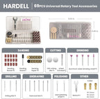 HARDELL Mini Cordless Rotary Tool 4V, 5-Speed Rotary Tool Kit with 69 Accessories, Power Rotary Tool for Cutting, Engraving, Sanding, Drilling, Polishing, Small Wood Carving tool or DIY Crafts(Black)