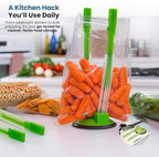 Original Jokari Adjustable Baggy Rack Stand 1 Pack. Prop Plastic Ziploc Freezer Storage Bags Open Hands-Free To Pour Leftovers, Snacks and Meal Prep Ingredients With No Food Spills or Kitchen Mess.
