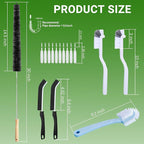 Cleaning Brush Set for Washing Machine, Bathroom, Shower & Kitchen - Scrub Brushes with Long Handle, Stiff Bristles, Crevice Tool - Tile, Bathtub, Sink, Grout Cleaning Brushes Household Tools