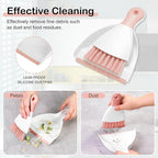 NACENA Mini Dustpan and Brush Set, Small Broom and Dustpan Set Dust Pan and Mini Hand Broom Dustpan and Broom Combo Compact for Home Table Keyboards Sofa Kitchen, Pink