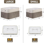 BALEINE 1 Pack Fabric Storage Bins for Shelves, Linen Storage Baskets for Organizing, Decorative Closet Bins for Clothes, Home (Brown, 15''x11''x9.5'')