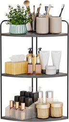Forest Angle Bathroom Counter Organizer,Countertop Organizer,Vanity Organizers,Bathroom Storage,Bathroom Sink Caddy,Counter Shelf,Corner Counter,Corner Shelves(Black-Grey)