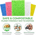 Compressed Cellulose Sponges - 16 Pack Natural Pop Up Dish Sponge for Kitchen - Compostable Plant-Based Cleaning Sponges Bulk – Non Scratch Natural Sponge for Dishes & Household Cleaning