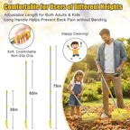 Lightweight Leaf Rake for Lawn & Garden - Durable Nylon Plastic Head, Easy Yard Cleanup for Women, Seniors & Kids, 16.5" Wide Rake for Leaves, Grass & Pine Needles, Adjustable Handle 35–50"