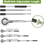 Wheel Rotary Manual Edger Lawn Tool, Grass Edge Trimmer, Sidewalk Lawn Edger Tool, Adjustable 3 Sections Stainless Steel Handle, Ergonomic, 56"
