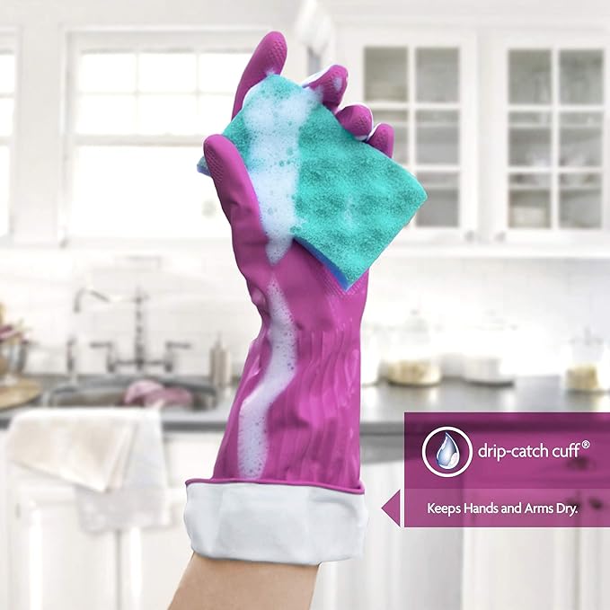 PLAYTEX Living Reuseable Rubber Cleaning Gloves (Small, 18 Pack), Premium Protection Reusable Household Gloves