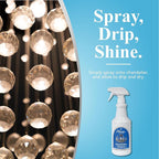 Hagerty Chandelier Cleaner - Spray On Chandelier Cleaner Drip Dry Spray No Wipe - Crystal Cleaner for Chandeliers, Glass Cleaner Spray, for Crystal, Glass, Bronze, Metal - Sprays up to 25 Feet - 32 Oz