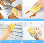 4 Pack Damp Clean Duster Sponge, Magic Sponge Eraser for Household Cleaning, Reusable Dusters Cleaning Supplies for Housekeeping, Dish, Blinds, Glass, Baseboards,Window Track Grooves and Faucets