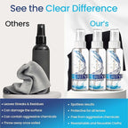 Purity Eyeglass Lens Cleaner Kit - 3 x 1oz Travel Size Lens Cleaner Spray Bottle + 2 Microfiber Cleaning Cloths - Safe for All Lenses (AR Coated Included), Eyeglasses and Screens - Clear