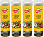 Scotch-Brite Extreme Clean Large Lint Roller Refills, 50% Stickier*, Heavy Duty for Removing Debris and Pet Hair on Clothes, Furniture, Cars, Offices & More, 4 Pack, 240 Adhesive Sheets Total