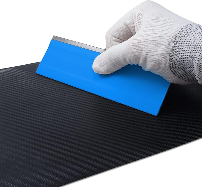 FOSHIO 6 Inch Rubber Squeegee for Kitchens, Glass, Shower and Car Windows, Film Installation Vinyl Scraper Tint Squeegee, Windshield Glass Cleaning Tool, Pack of 3 (Blue)