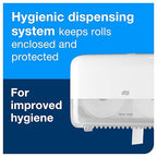 Tork Coreless Toilet Paper Dispenser White, For Homes and Small Businesses, Fits T7 Dispensers