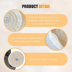 6pcs Buffing Wheel Kit Includes 4pcs 6 Inch Polishing Pads and 2pcs Polishing Compounds, for Bench Grinder for Jewelry, Metal, Wood, Jade, Stainless Steel, Glass, Plastic, Stone Polish