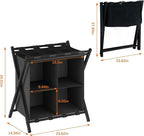 aboxoo 2 Pack Luggage Rack with storage, Guest Room Folding Suitcase Stands, Holds up to 120 lb, Space Saving Suitcase Holders for guest room, Bedroom Hotel, Black