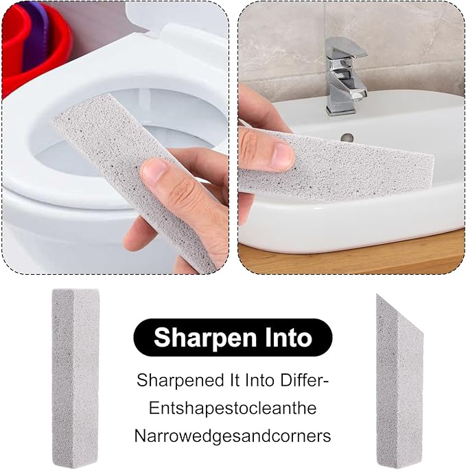 55 Pack Pumice Stone for Toilet Bowl Cleaning Pumice Scouring Stick Pad Hard Water Stain Remover for Toilet Bathtubs Pool Tile Kitchen Sink Oven Stove Grill Home Bathroom Household