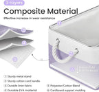 Large Storage Baskets- 15.7x11.8x8.26 inch Storage Bins for Shelves and Closet Organizing, Foldable Fabric Bin for Home Organization Clothes and Laundry (6-Pack, White&Purple)