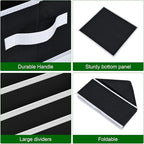 Homsorout Foldable Closet Organizer with Handles - 6 Pack Fabric Wardrobe Dividers for Clothes Storage Jeans, Pants, Sweaters, T-Shirts，Black