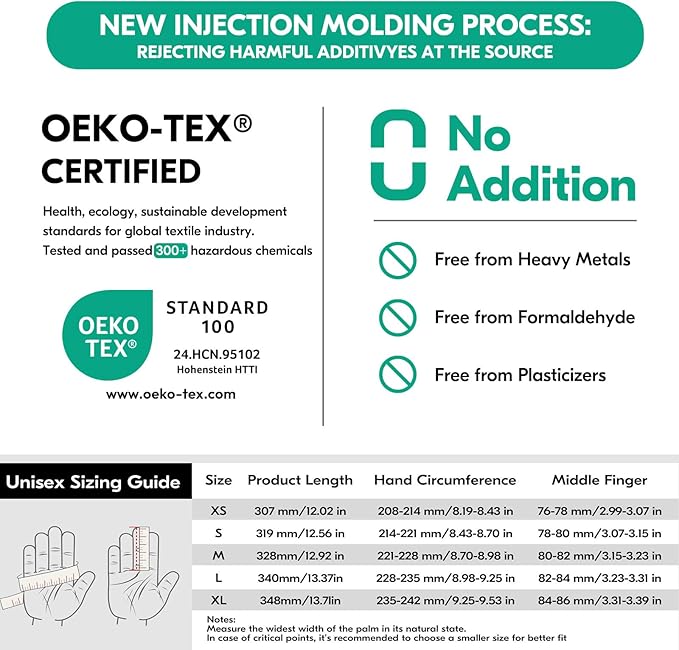 Vgo... Household Cleaning Gloves,Double-layer,Lined Dishwashing Gloves,Long Sleeves for Kitchen,Bathroom Cleaning(TP1117)