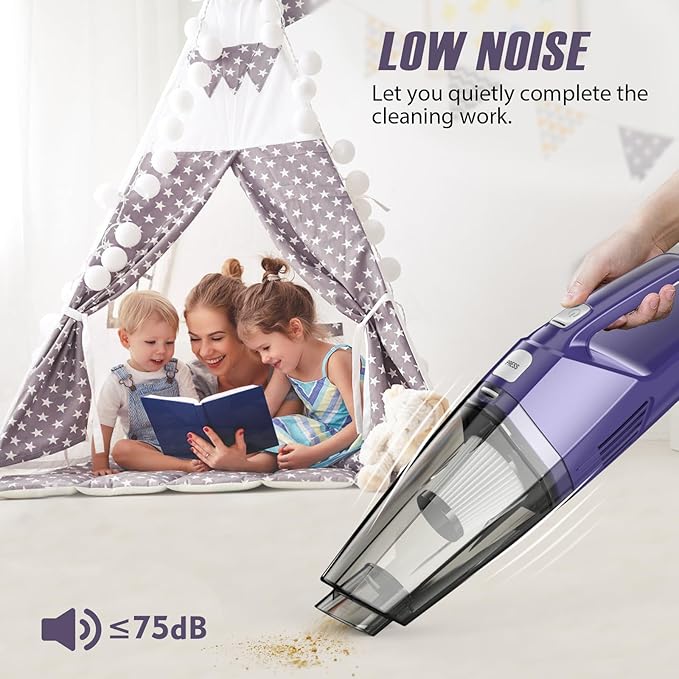 Handheld Vacuum Cordless – Car Vac Portable with 8KPA & Multi Accessories & Low Noise, Lightweight Hand Held Vacuum Cordless Rechargeable for Car/Home/Dust/Pet Hair, Mine Portable Vacuum