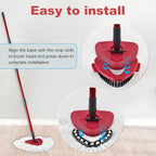 Mop Replacement for Ocedar, Mop for O Cedar, Replacement Mop for O Cedar Spin Mop Contains 4-Section Mop Handle 2 Mop Replace Head 1 Mop Base 1 Scrubber Mop Head for O-Cedar Spin Mop