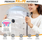 Travel Vacuum Storage Bags with Pump, Carry-on Luggage Compression Bags + Portable Electric Pump, 80% Space Saver for Clothes, Vacuum Seal Bags for Clothing Packing Travel, Pack of 12