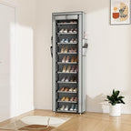 ROJASOP Shoe Rack with Covers 10 Tier Large Shoe Organizer Tall Shoe Closet Storage for 20-22 Pairs Shoe and Boot, Free Standing Shoe Rack Organizer for Closet, Entryway, Bedroom, Grey