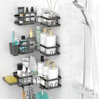 AKTECKE Corner Shower Caddy Bathroom Organizer: Stainless Steel Adhesive Shower Rack - 3Pack No Drilling Shower Shelf - Rustproof Bathtub Organizer
